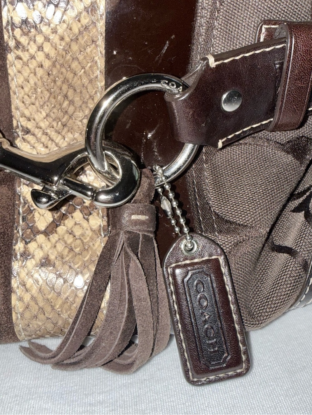 Coach Hamptons Python Handbag - Picture 8 of 8